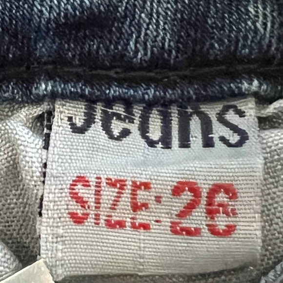 Burberry London Girls Skinny Jeans Blue Wash Size 26 Rhinestone Logo - Picture 13 of 15